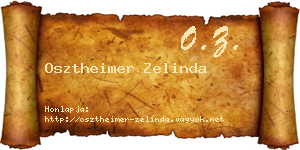 Osztheimer Zelinda névjegykártya